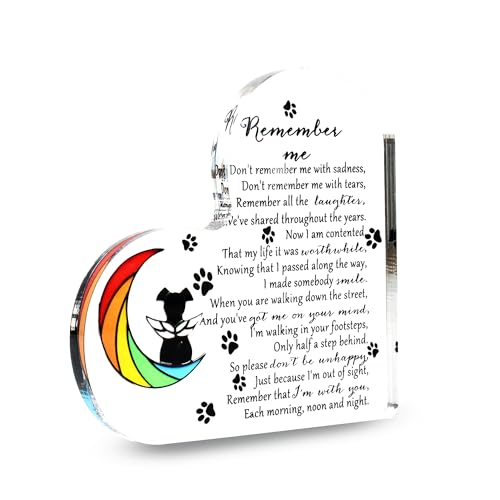 Andenken an verstorbenen Hund – Haustier-Gedenkstätte aus Transparente Acryl in Herzform, Gedenk-Ornament für Haustiere, Trauergeschenk für den Verlust von Hund und Katze, Haustier-Verlust-Geschenk Andenken an verstorbenen Hund – Haustier-Gedenkstätte aus Transparente Acryl in Herzform, Gedenk-Ornament für Haustiere, Trauergeschenk für den Verlust von Hund und Katze, Haustier-Verlust-Geschenk von TUYOBG