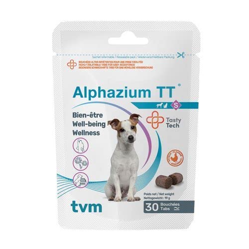 TVM Alphazium TT | 30 Stück | Größe S - Für kleine Hunde | Ergänzungsfuttermittel für gestresste Hunde und Katzen | Für außergewöhnliche Situationen wie z.B. Tierarztbesuche von TVM