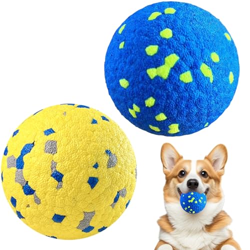 Hundebälle, Kauspielzeug Tennis für aggressive Hunde, interaktives Spielzeug zum Werfen und Fangen, leichtes Spielzeug, das auf dem Wasser schwimmt, Bälle für große/mittelgroße/mittelgroße Welpen von TVM