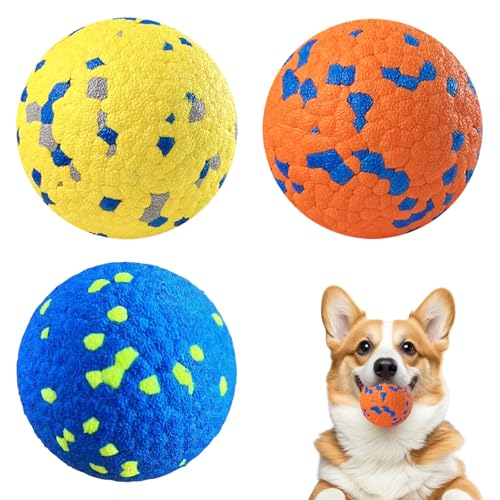 Hundebälle, Kauspielzeug Tennis für aggressive Hunde, interaktives Spielzeug zum Werfen und Fangen, leichtes Spielzeug, das auf dem Wasser schwimmt, Bälle für große/mittelgroße/mittelgroße Welpen von TVM