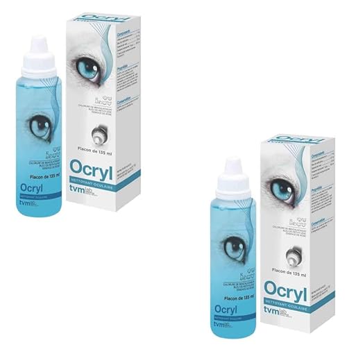 TVM Ocryl-Augentropfen | Doppelpack | 2 x 135 ml | Augenhygieneprodukt für Hunde, Katzen, Pferde und Exoten | Kann bei der Entfernung von Staub und Fremdkörpern hilfreich Sein von TVM