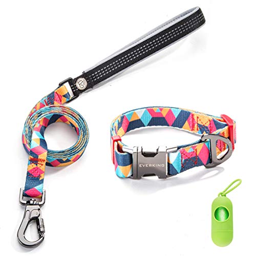 Hundehalsband und Leinen-Set Klassische Geometrie Welligkeit Hundehalsband & Hundeleine Sicherheitsset, Schnellverschluss-Schnalle, Verstellbaren Hundehalsbändern für große mittlere und kleine Hunde Hundehalsband und Leinen-Set Klassische Geometrie Welligkeit Hundehalsband & Hundeleine Sicherheitsset, Schnellverschluss-Schnalle, Verstellbaren Hundehalsbändern für große mittlere und kleine Hunde von TVMALL