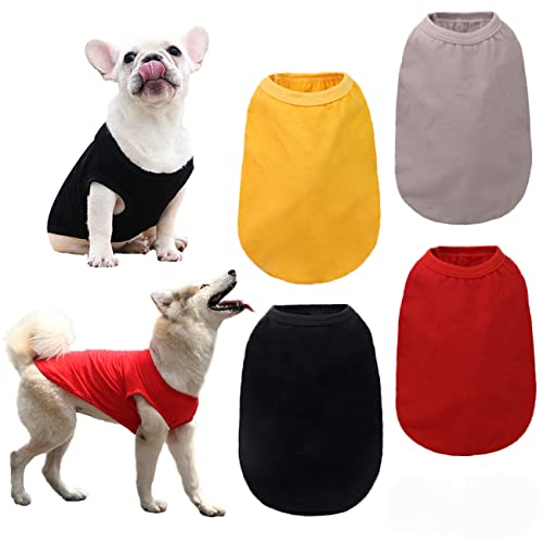 TVMALL Hunde-T-Shirts Haustier Leer Kleidung Sommer Baumwolle Weste Hundehemden Atmungsaktiv Weiche Grundkleidung Plain Hunde Sporthemden für mittelgroße und große Jungen Mädchen Hunde, 4 Stück TVMALL Hunde-T-Shirts Haustier Leer Kleidung Sommer Baumwolle Weste Hundehemden Atmungsaktiv Weiche Grundkleidung Plain Hunde Sporthemden für mittelgroße und große Jungen Mädchen Hunde, 4 Stück von TVMALL