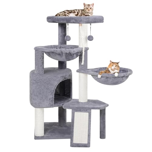 TINWEI Katzenbaum mit Katzenhütte und Zwei Hängematten, Grau TINWEI Katzenbaum mit Katzenhütte und Zwei Hängematten, Grau von TWDEPART
