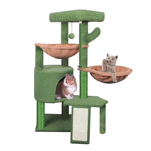 TWDEPART Kratzbaum mit Kratzbaum für Indoor-Katzen, Aktivitätszentrum, Kletterbaum, Katzenmöbel mit verspielten Spielzeugbällen,Grün TWDEPART Kratzbaum mit Kratzbaum für Indoor-Katzen, Aktivitätszentrum, Kletterbaum, Katzenmöbel mit verspielten Spielzeugbällen,Grün von TWDEPART