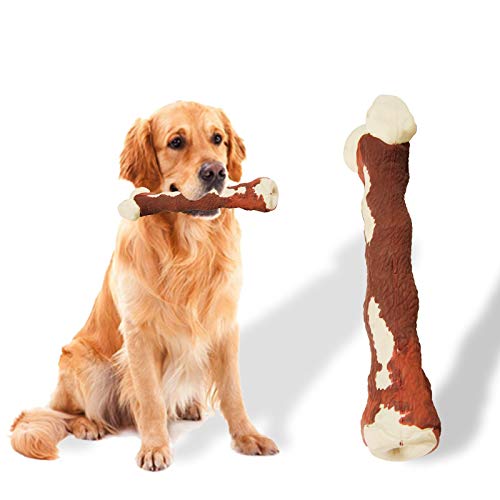 TWH Kauspielzeug für Hunde, Gummiknochen, Zahnpflege, Hundezahnreinigungsspielzeug, robuste Hundezahnbürste für aggressive Kauer, interaktives Knochenform, Spielzeug für mittelgroße und kleine Hunde von TWH