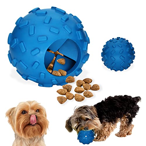 Hundepuzzle Leckerli-Spielzeug, interaktives Spielzeug für Welpen, kleine, mittelgroße Hunderassen, Leckerli-Dosierball langsamer Feeder für die Zahnreinigung, robuster langlebiger Gummi, Marineblau von TWINKOPAT