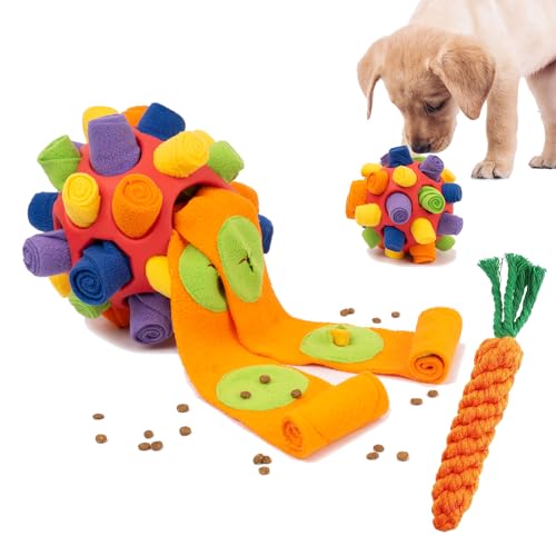 TWOPER Interaktiver Schnüffelball für Hunde, langlebiger Hunde-Puzzle-Spielzeug-Ball, langsames Fütterungsspiel für kleine, mittelgroße und große Rassen, Hunde und Katzen, tragbares Welpenspielzeug von TWOPER