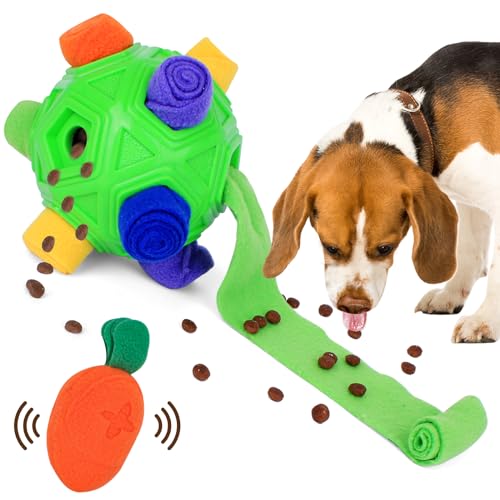TWOPER Hundespielzeug Interaktiver Schnüffelball und Puzzle-Spielzeug für Hunde jeder Größe, fördert natürliche Futtersuchfähigkeiten, langsames Füttern von Hunden, Anreicherung Spielzeug für Training von TWOPER
