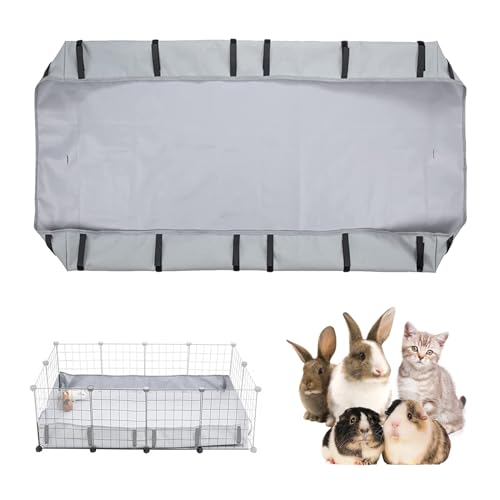 TWSOUL Bodenplane für Meerschweinchenkäfige, Wasserdicht Oxford-Stoff Lebensraum für Meerschweinchen Haustierkäfig, Waschbar Meerschweinchenkäfig Liner, für Frettchen, Kaninchen (Grau 120x60x11cm) von TWSOUL