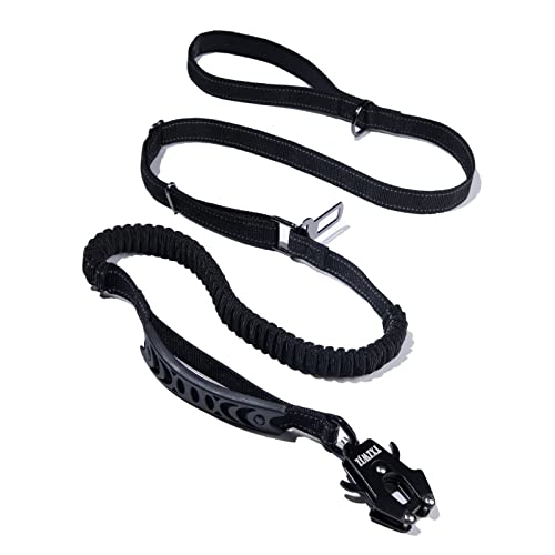 Bungee-Hundeleine Einstellbare reflektierende Starke Hundeleine mit 2 gepolsterten Griffen & Auto-Gurtschnalle & Premium Frosch-Clip, Hundeleine für kleine mittlere große Hunde Schwarz TXZWJZ Bungee-Hundeleine Einstellbare reflektierende Starke Hundeleine mit 2 gepolsterten Griffen & Auto-Gurtschnalle & Premium Frosch-Clip, Hundeleine für kleine mittlere große Hunde Schwarz TXZWJZ von TXZWJZ