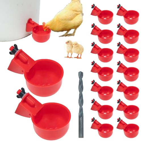 Packung mit 16 automatischen Hühnertränken mit Bohrmaschine,Hähnchenwasserspender,Wassertränke,Geflügeltränke-Set für Hühner, Enten, Gänse, Truthahn, Taube TXZWJZ Packung mit 16 automatischen Hühnertränken mit Bohrmaschine,Hähnchenwasserspender,Wassertränke,Geflügeltränke-Set für Hühner, Enten, Gänse, Truthahn, Taube TXZWJZ von TXZWJZ