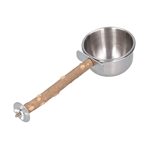Papageienbecher aus Edelstahl, Vogelfutterschale mit Klemme und Sitzstange für kleine, mittelgroße Papageien, Vogelfutterbecher für Haustiervögel in Käfigen, Papageienkäfig, Futterspender für Vögel von TYCIONG