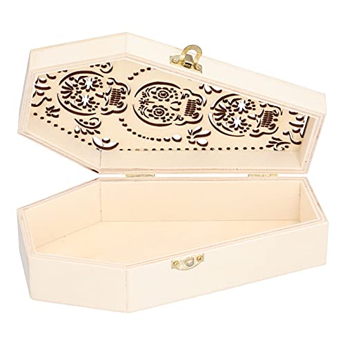 TYCIONG Hölzerne Sargbox für Gothic Style für Kleine Haustier -Bestattungstatschatulle Halloween -Party -Dekoration mit Unbemaltem -Design Geeignet für Hamster Ehering Box Geeignet von TYCIONG