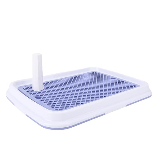 TYCIONG Hundeköpfchen -Tablett Haustier Toilette Hoher Zaungeruchssicherer Plastikpee -Pad -Halter mit Speziellem Urinschale für Kleine Hunde Welpen Innengebrauch (Blau) von TYCIONG