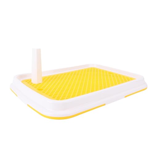 TYCIONG Hundeköpfchen -Tablett Haustier Toilette Hoher Zaungeruchssicherer Plastikpee -Pad -Halter mit Speziellem Urinschale für Kleine Hunde Welpen Innengebrauch (Gelb) von TYCIONG