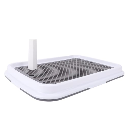 TYCIONG Hundeköpfchen -Tablett Haustier Toilette Hoher Zaungeruchssicherer Plastikpee -Pad -Halter mit Speziellem Urinschale für Kleine Hunde Welpen Innengebrauch (Grau) von TYCIONG