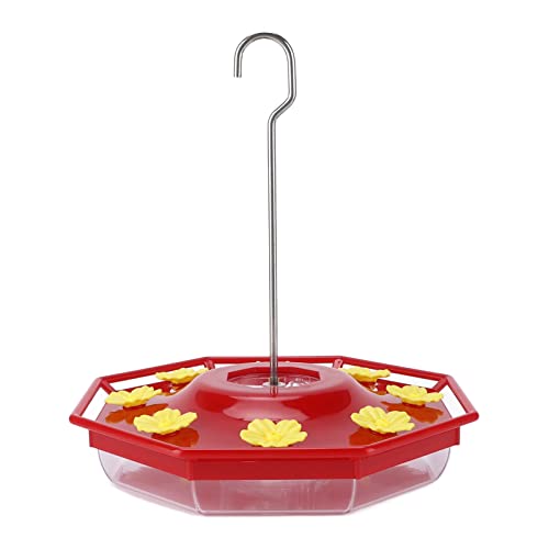TYCIONG Outdoor Feeder 16oz Leckschutz mit Transparentem Design und 8 Blütenfütterungshäfen, um Kolibris Zum Gartenhof Anzulocken von TYCIONG