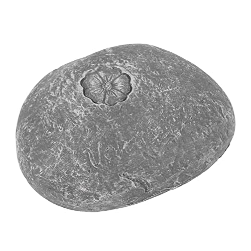 TYCIONG Pet Memorial Garden Stone, DIY Lettering Simulation Pebbles Pet Grave Marker for Dogs Cats (Small Flower Stone Grey) von TYCIONG