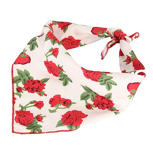 TYCIONG Rote Rose Hunde-Bandanas, Weiche Baumwolle, Hunde-Bandanas, Schal, Tragbar, Faltbar, Haustier-Bandanas für Weihnachten, Ostern, Geburtstag (L) von TYCIONG