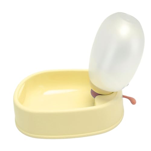 TYCIONG Tragbarer Welpe Wasserflasche Travel Haustier Wasserspender Faltbares Design mit Einem Klickschalter für Wanderabenteuer Im Freien Im Freien (Gelb) von TYCIONG