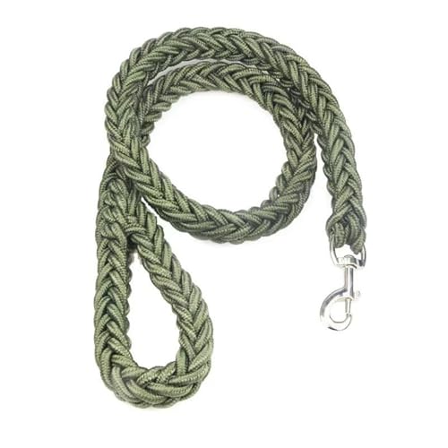 TYDHGSE Große Hundeleine Aus Geflochtenem Nylon, Zugseil for Haustiere, Dickes Handseil for Bulldoggen, Rottweiler, Jagdhunde, Zubehör(Army Green) von TYDHGSE