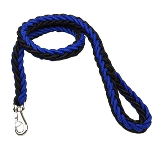 TYDHGSE Große Hundeleine Aus Geflochtenem Nylon, Zugseil for Haustiere, Dickes Handseil for Bulldoggen, Rottweiler, Jagdhunde, Zubehör(Blue Black) von TYDHGSE