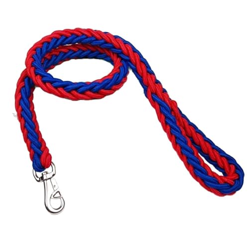 TYDHGSE Große Hundeleine Aus Geflochtenem Nylon, Zugseil for Haustiere, Dickes Handseil for Bulldoggen, Rottweiler, Jagdhunde, Zubehör(Blue Red) von TYDHGSE
