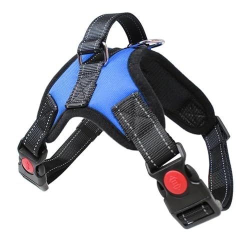 TYDHGSE Sattel-Hundegeschirr, Reflektierend, Verstellbar, for Haustiere, Kein Ziehen, for Das Training Von Hunden, Brustgurt(GC-AW-Blue,M 8-17.5kg) von TYDHGSE