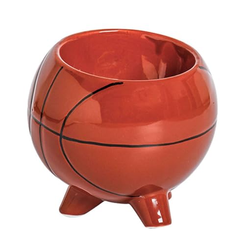 Erhöhter Katzennapf In Form Eines Basketball-Fußballs Aus Keramik Für Kleine Haustiere. Erhöhter Katzennapf Für Futter Und Wasser-Basketball-1 von TYMYYS