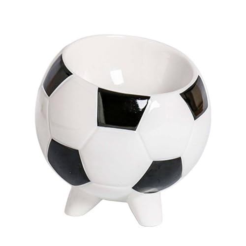 Erhöhter Katzennapf In Form Eines Basketball-Fußballs Aus Keramik Für Kleine Haustiere. Erhöhter Katzennapf Für Futter Und Wasser-Fußball-1 von TYMYYS