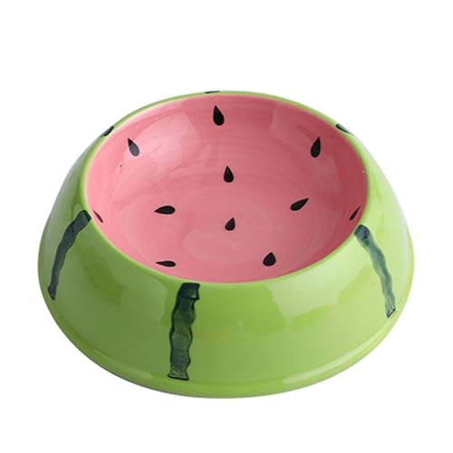 Fruchtförmiger Katzennapf Für Futter Und Wasser, Keramiknapf Für Katzen Und Kleine Hunde, Stressfrei-Wassermelonenschale-1 von TYMYYS
