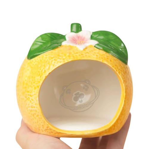 Hamsterbett, Fruchtförmiges Haus Mit Keramik Für Kleintiere Als Versteck Für Alle Jahreszeiten-Orange-Klein Hamsterbett, Fruchtförmiges Haus Mit Keramik Für Kleintiere Als Versteck Für Alle Jahreszeiten-Orange-Klein von TYMYYS