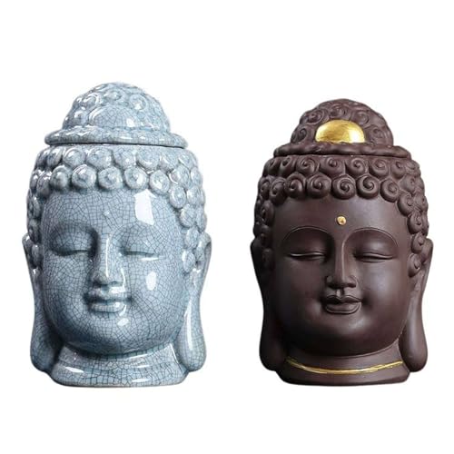 TYMYYS Einzigartige Urnen Mit BuddhaKopf Für Menschliche Asche Dekorative Andenkenurnen Für Erwachsene Für Menschliche Asche Kleiner Behälter Für Asche Bestattungsurnen-C-16x9cm von TYMYYS