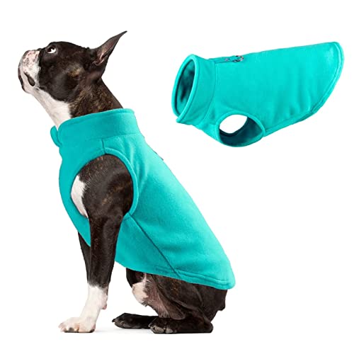 Hunde Fleece Weste Jacke Haustier Hunde Kleidung Warm für Kleine Mittel Große Hunde Aqua XL von TYONMUJO