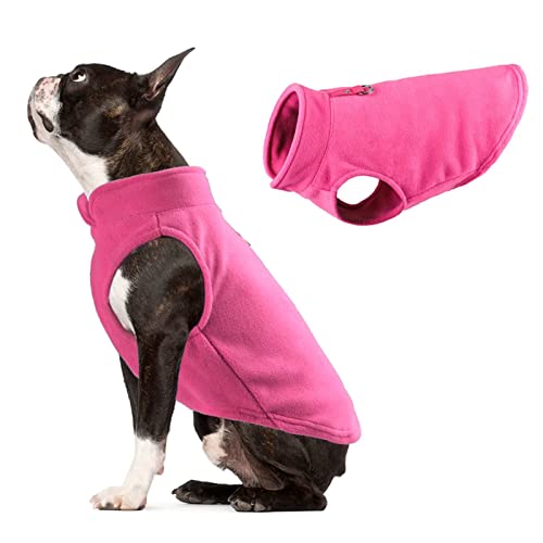 Hunde-Fleeceweste, Jacke, Haustierkleidung, warm, für kleine Hunde, Rosa, Größe XL von TYONMUJO