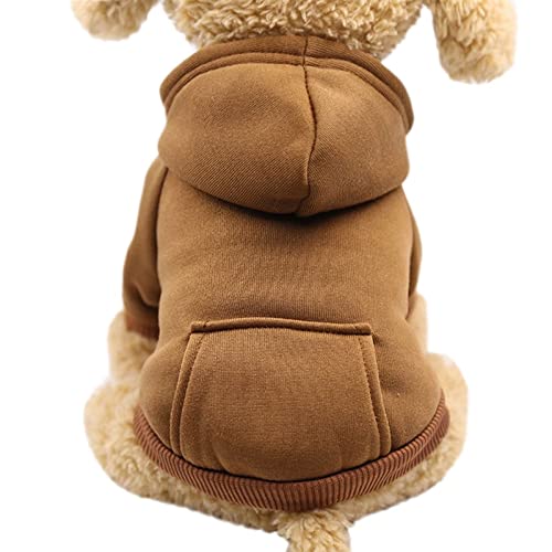 Hundepullover mit Tasche Haustier Warm Pullover für Winter Kleine Mittlere Hunde Welpenmantel Braun XL von TYONMUJO