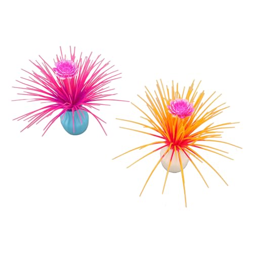 TYTOGE 2 Stücke Aquarium Künstliche Blumen und Pflanzen Landschaftsbau Simulation Aquarium Gefälschte Pflanzen Ornament Dekor von TYTOGE