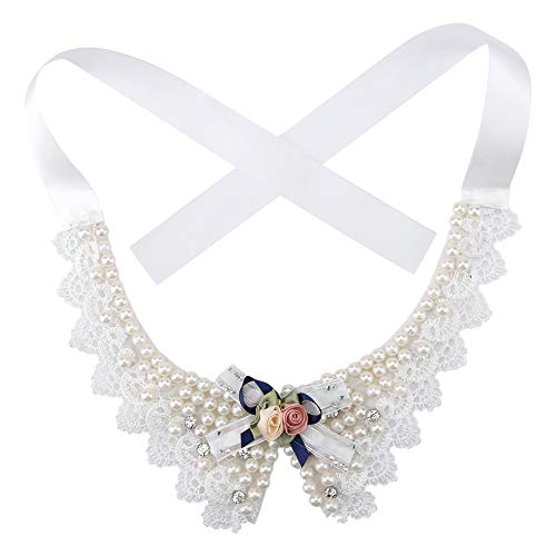 TYTOGE Halskette für Hunde, 15 × 12 × 2 × Fliege, Hundehalsband, schöne Perlen-Blumen-Halskette von TYTOGE