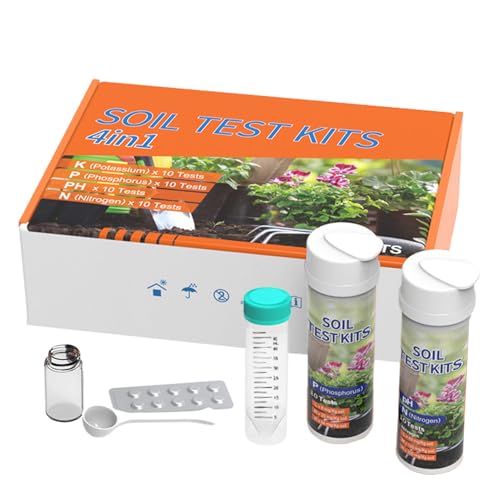 TYUKXJH Bodentestset, Bodenanalyse-Set für Rasen, 4 in 1 | Nährstoffanalysegerät für Gemüse, , , Gärten, Obstgärten, Weinreben, Gewächshäuser von TYUKXJH