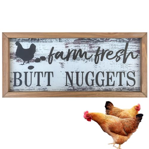 TYUKXJH Hühnerstall-Paneel für Hühnerstall – Schild, dekorativ, lustig, Wandkunst, Rahmen, Holz, Dekoration, Haus, Außenbereich, Küche, Garten, Bauernhof, Haus, Landschaft von TYUKXJH