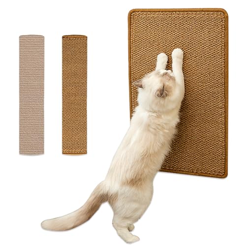 TYXHXTF 2 StüCk Kratzmatte Katze,Selbstklebend Kratzteppich Katze,100x30 cm,60x30 cm,Kratzbretter Katze Wand,Katzen Kratzbrett,Katzenkratzbretter Kratzmatte FüR SchüTzt Teppiche Und Sofas,Braun TYXHXTF 2 StüCk Kratzmatte Katze,Selbstklebend Kratzteppich Katze,100x30 cm,60x30 cm,Kratzbretter Katze Wand,Katzen Kratzbrett,Katzenkratzbretter Kratzmatte FüR SchüTzt Teppiche Und Sofas,Braun von TYXHXTF
