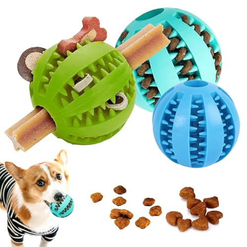 TYXHXTF 3 Pcs Hundeball, Hundespielzeug mit Zahnpflege, Interaktiver Leckerli Spender für Kleine Große Hunde, Kauspielzeug für Welpen Langeweile, 5 cm, 7 cm TYXHXTF 3 Pcs Hundeball, Hundespielzeug mit Zahnpflege, Interaktiver Leckerli Spender für Kleine Große Hunde, Kauspielzeug für Welpen Langeweile, 5 cm, 7 cm von TYXHXTF