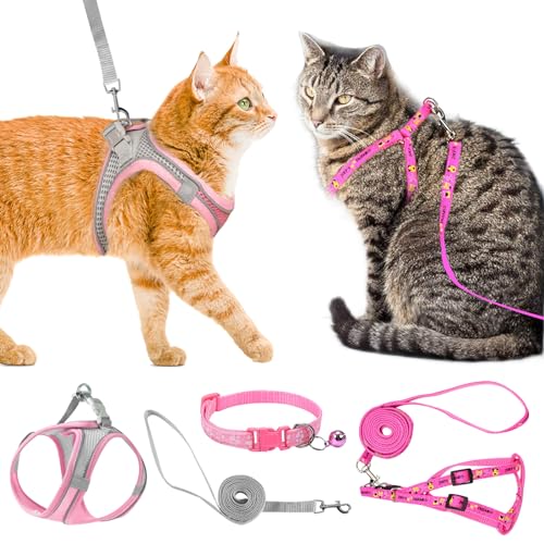 TYXHXTF 3 StüCk Katzengeschirr Mit Leine Ausbruchsicher,Verstellbares Katzengeschirr,Katzenleine Mit Geschirr FüR Katzen FüR Katzen Kitten Hunde Welpen,Softgeschirr,Atmungsaktive Katzenleine Rosa,XS TYXHXTF 3 StüCk Katzengeschirr Mit Leine Ausbruchsicher,Verstellbares Katzengeschirr,Katzenleine Mit Geschirr FüR Katzen FüR Katzen Kitten Hunde Welpen,Softgeschirr,Atmungsaktive Katzenleine Rosa,XS von TYXHXTF