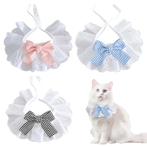TYXHXTF 3PCS Pet Cat Lace Collar, Pet Lace Collars, Adjustable Cat Collar, Cute Collar Accessories for Pets, Cats Small Dogs TYXHXTF 3PCS Pet Cat Lace Collar, Pet Lace Collars, Adjustable Cat Collar, Cute Collar Accessories for Pets, Cats Small Dogs von TYXHXTF