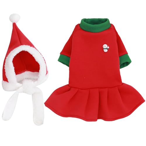 TYXHXTF Haustier Weihnachtskostüm, Katzen Hunde Weihnachten Kleidung Rot Weihnachtsmütze Weihnachts Outfit Geschenk für Klein Hund Katze von TYXHXTF