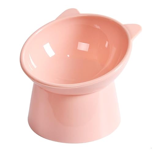 Katzennapf Kleiner Hund Futternapf Katze Erhöht - Anti Erbrechen Fressnapf Katze mit 15° Neigung Design, 12CM Katzenfutter Napf Katze Klein - Futternäpfe für Katzen Essen Schale (Rosa) von TZCIN