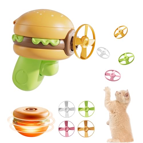 TZQFROCE Katzenspielzeug Cat Fetch Toy Set Haustier Spielzeug mit 1 Launchers und 4 Bunte Propeller Disc, 1 Spinning Hamburger Spielze-UG Kätzchen Tracking Spielzeug für Interactive, Training, Jagen TZQFROCE Katzenspielzeug Cat Fetch Toy Set Haustier Spielzeug mit 1 Launchers und 4 Bunte Propeller Disc, 1 Spinning Hamburger Spielze-UG Kätzchen Tracking Spielzeug für Interactive, Training, Jagen von TZQFROCE