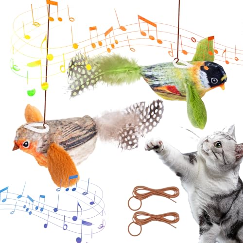 TZQFROCE Katzenspielzeug Vogel Elektrisch mit Katzenminze Interaktives Katzenspielzeug Vogel Katzen-Spielzeug Selbstbeschäftigung Intelligenz Fliegender VogelSpielzeug für Katzen Flying Bird Cat Toy von TZQFROCE