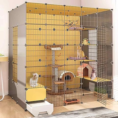 TZUFA Katzenkäfige für den Innenbereich, groß, mit Katzentoilette, abnehmbare Haustierkiste, Katzengehege für den Innenbereich, Kätzchenkäfig für den Innenbereich mit Dach, transparentes Design, s TZUFA Katzenkäfige für den Innenbereich, groß, mit Katzentoilette, abnehmbare Haustierkiste, Katzengehege für den Innenbereich, Kätzchenkäfig für den Innenbereich mit Dach, transparentes Design, s von TZUFA
